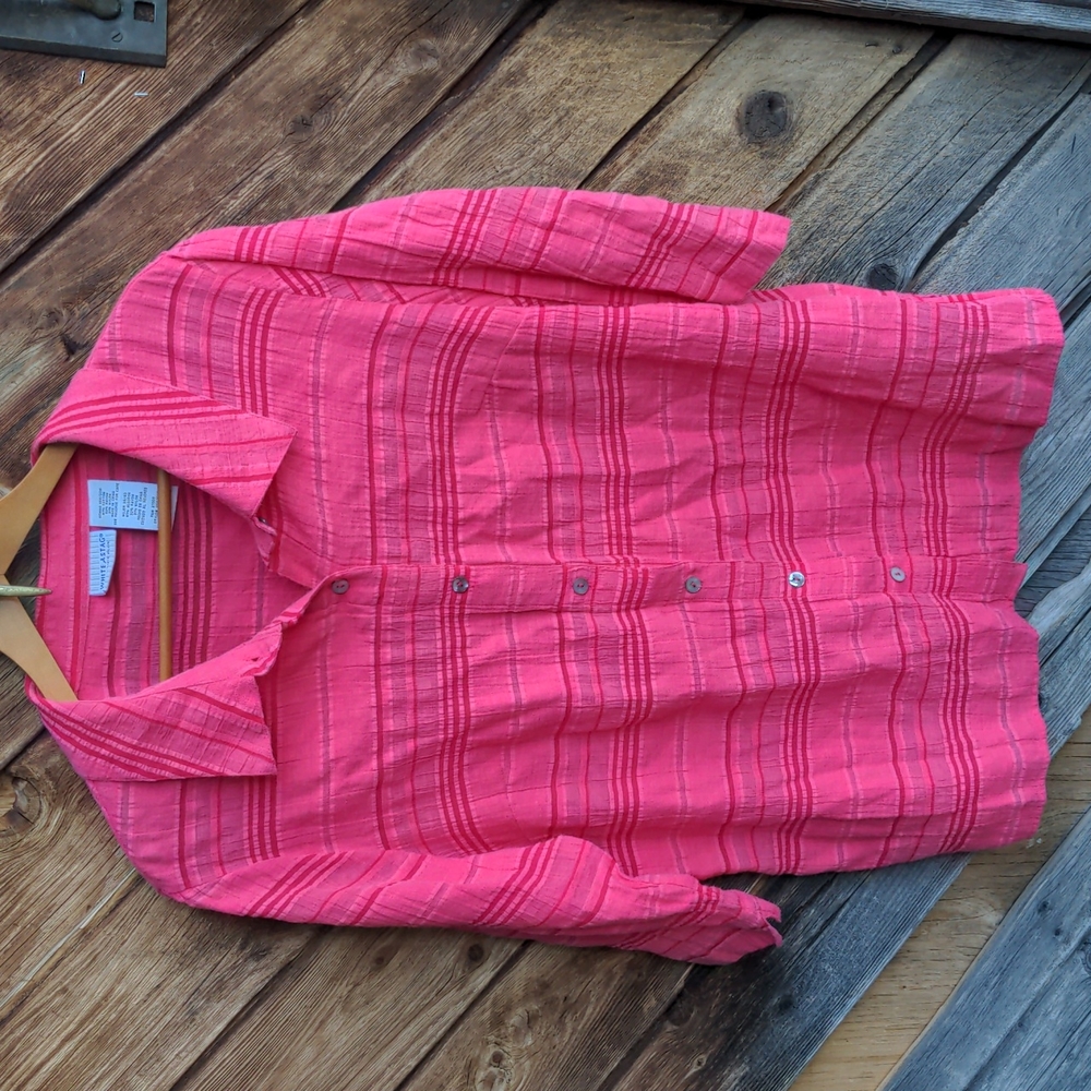 White Stag Top pink Collared shirt 3/4 Sleeve 18/20